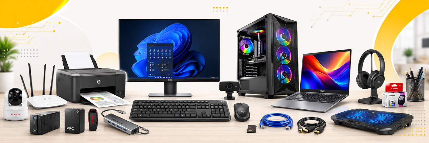 Assortment of computer accessories and peripherals